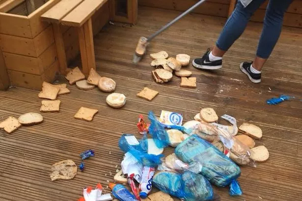 Yobs caught on CCTV wrecking charity's bread delivery